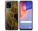 Funda Silicona Transparente para Vivo Y01 diseño Hojas Dibujos