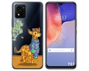Funda Silicona Transparente para Vivo Y01 diseño Jirafa Dibujos