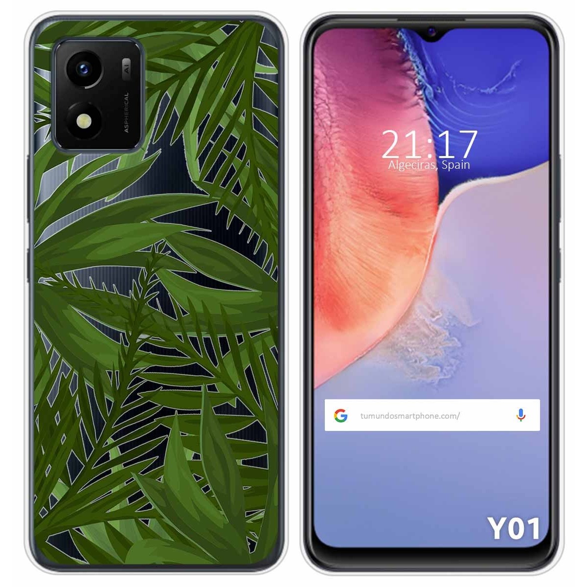 Funda Silicona Transparente para Vivo Y01 diseño Jungla Dibujos