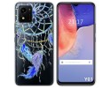 Funda Silicona Transparente para Vivo Y01 diseño Plumas Dibujos