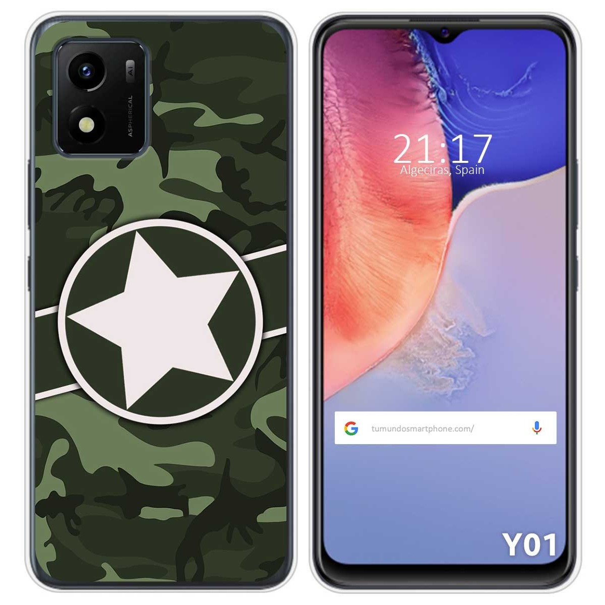 Funda Silicona para Vivo Y01 diseño Camuflaje 01 Dibujos