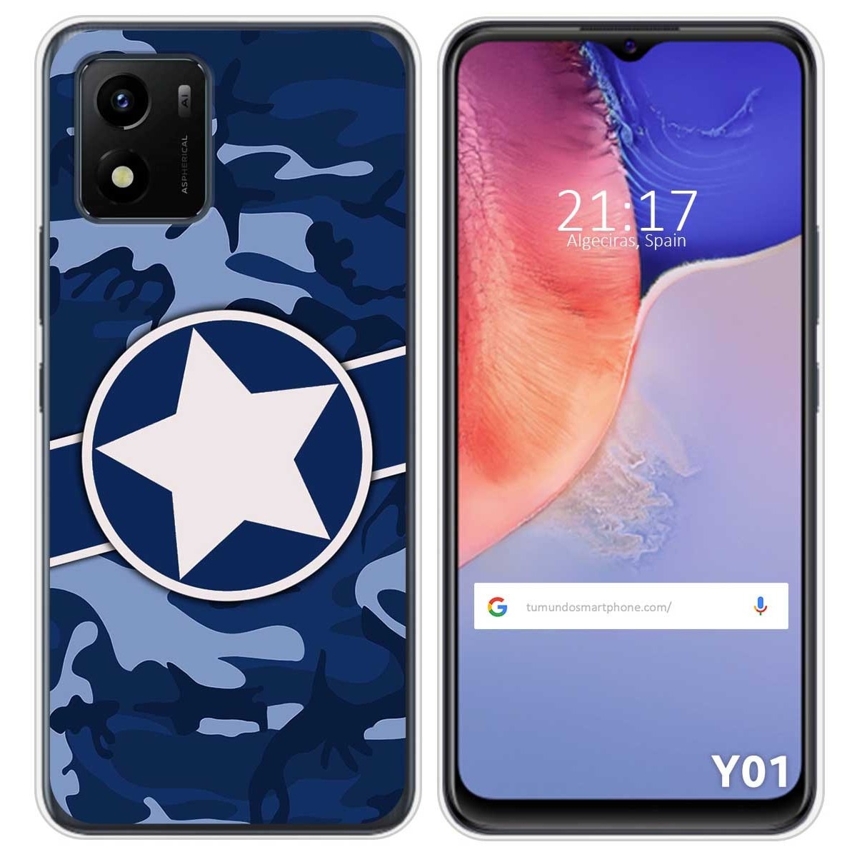 Funda Silicona para Vivo Y01 diseño Camuflaje 03 Dibujos