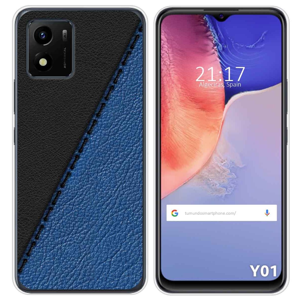 Funda Silicona para Vivo Y01 diseño Cuero 02 Dibujos