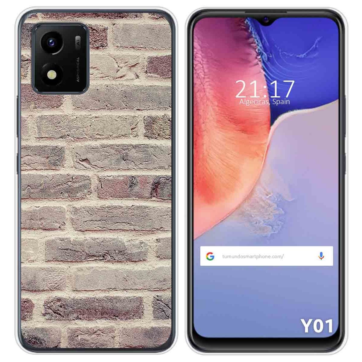 Funda Silicona para Vivo Y01 diseño Ladrillo 01 Dibujos