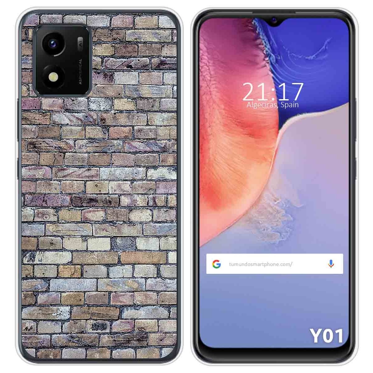 Funda Silicona para Vivo Y01 diseño Ladrillo 02 Dibujos