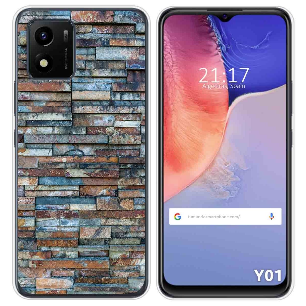 Funda Silicona para Vivo Y01 diseño Ladrillo 05 Dibujos