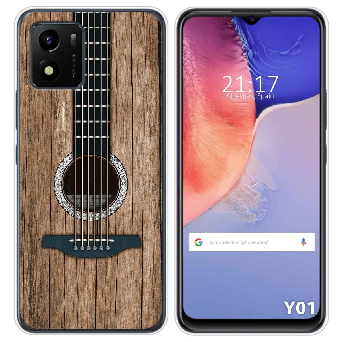 Funda Silicona para Vivo Y01 diseño Madera 11 Dibujos