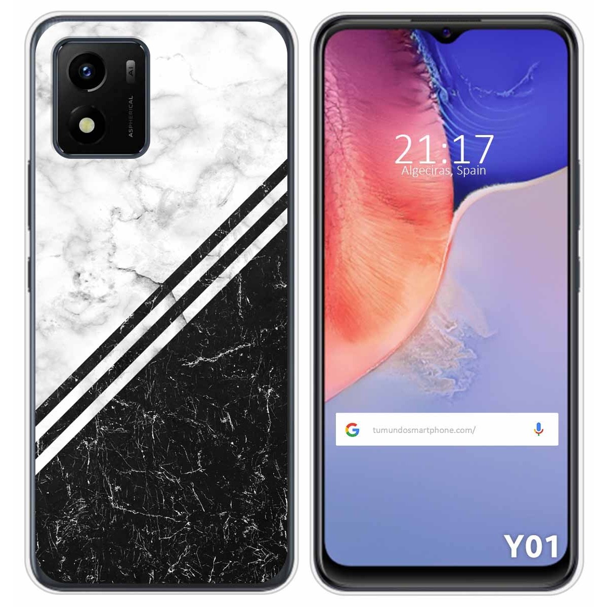 Funda Silicona para Vivo Y01 diseño Mármol 01 Dibujos