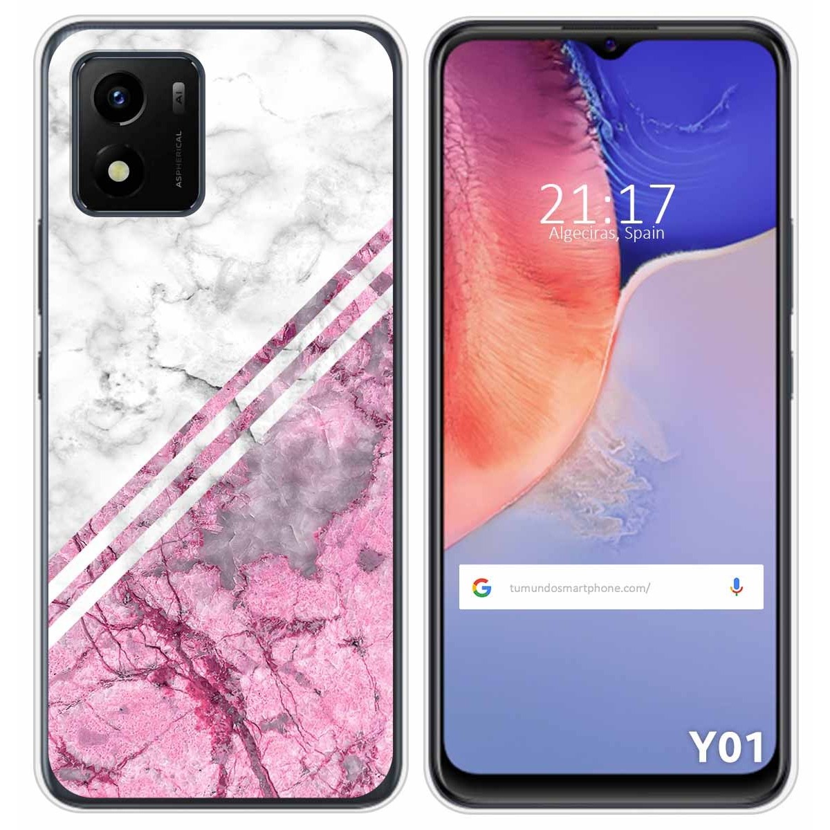 Funda Silicona para Vivo Y01 diseño Mármol 03 Dibujos