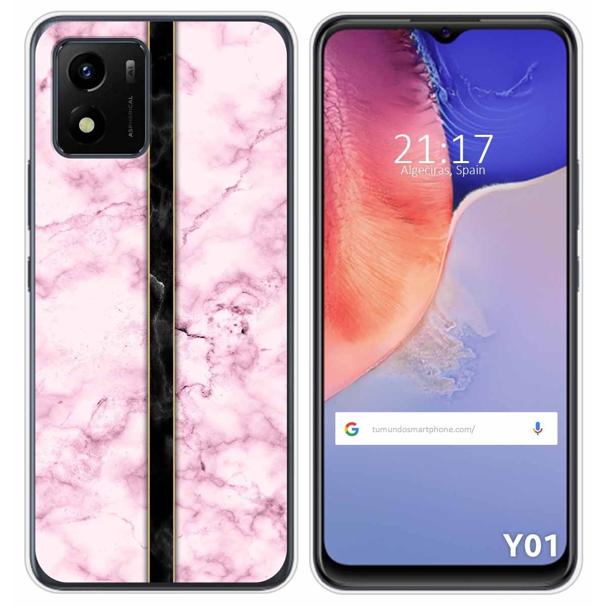 Funda Silicona para Vivo Y01 diseño Mármol 04 Dibujos