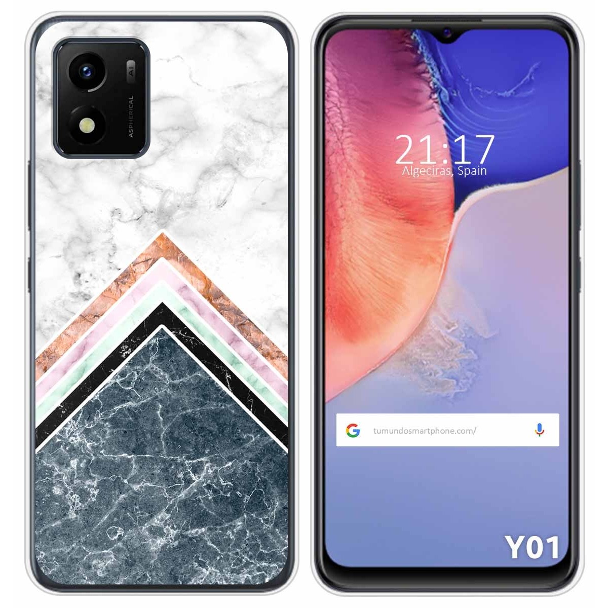 Funda Silicona para Vivo Y01 diseño Mármol 05 Dibujos