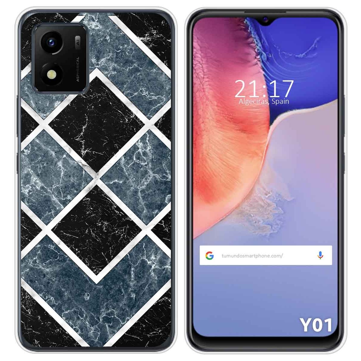 Funda Silicona para Vivo Y01 diseño Mármol 06 Dibujos