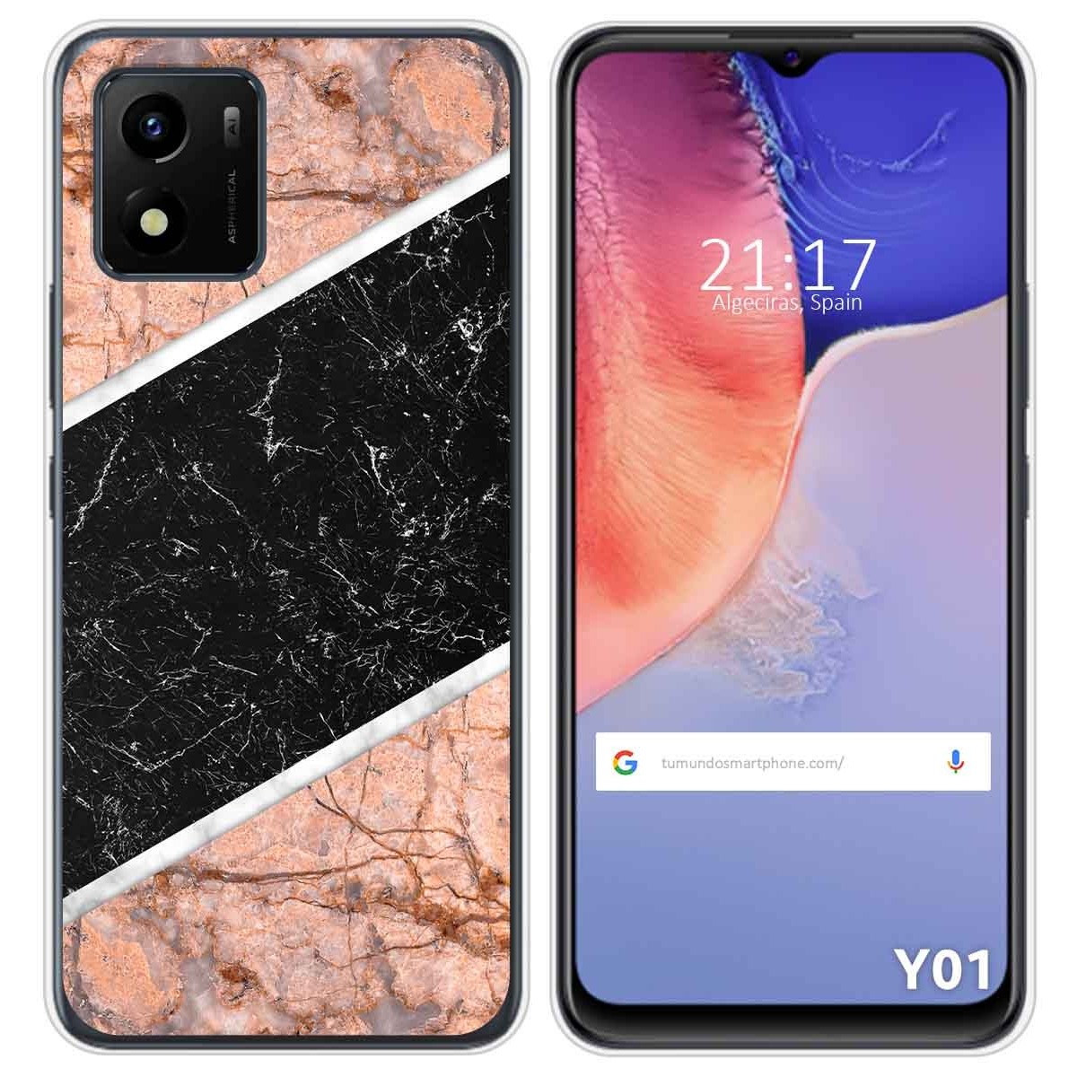 Funda Silicona para Vivo Y01 diseño Mármol 07 Dibujos