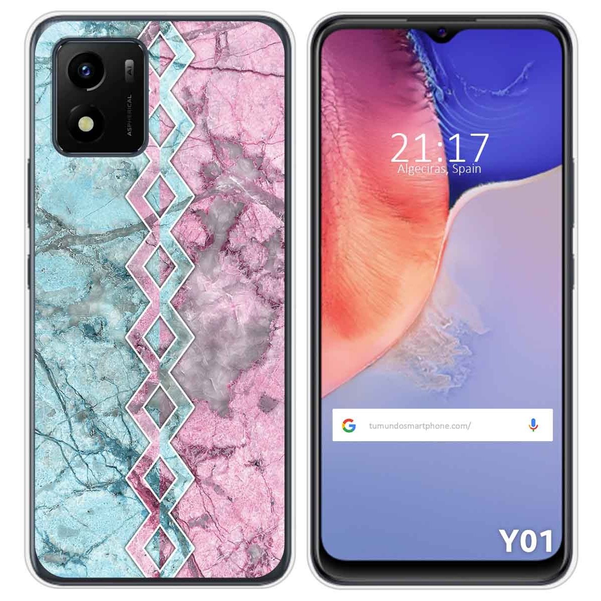 Funda Silicona para Vivo Y01 diseño Mármol 08 Dibujos