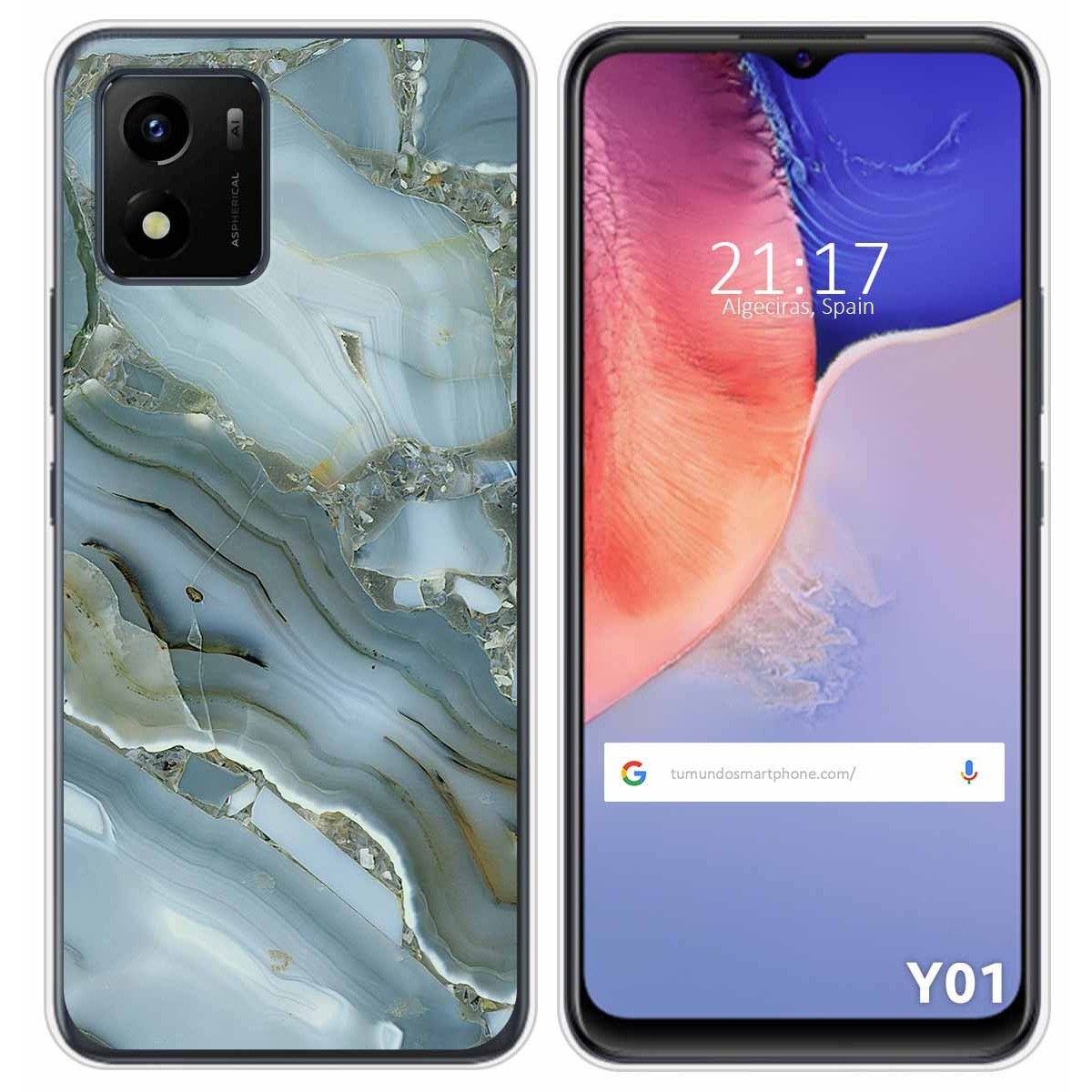 Funda Silicona para Vivo Y01 diseño Mármol 09 Dibujos