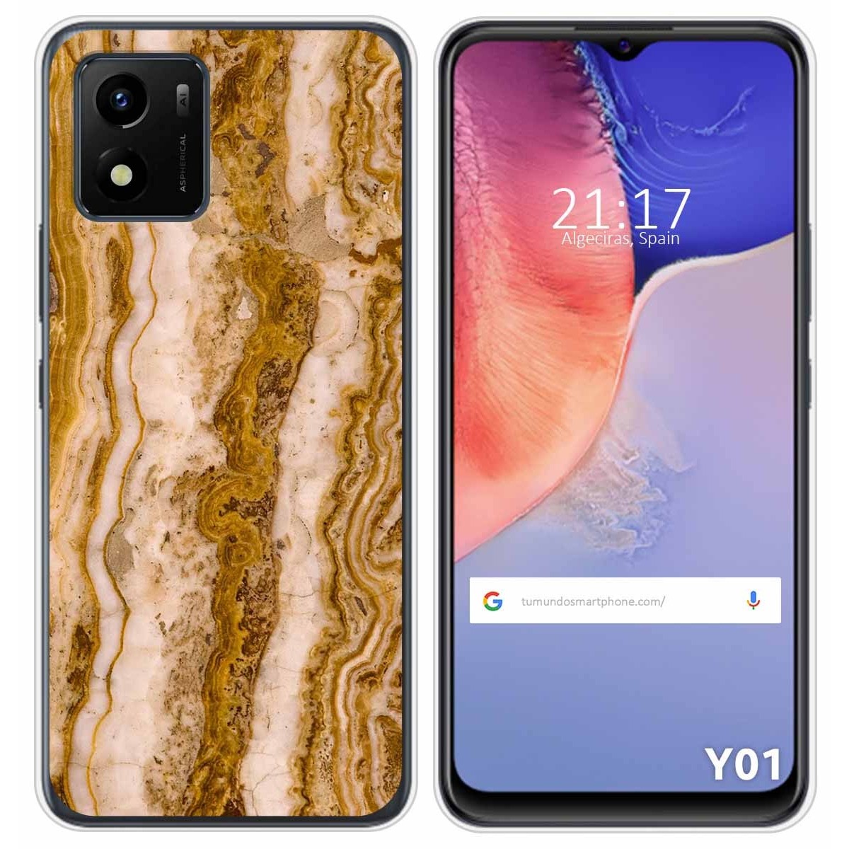 Funda Silicona para Vivo Y01 diseño Mármol 10 Dibujos