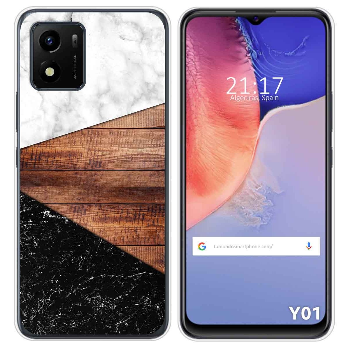 Funda Silicona para Vivo Y01 diseño Mármol 11 Dibujos