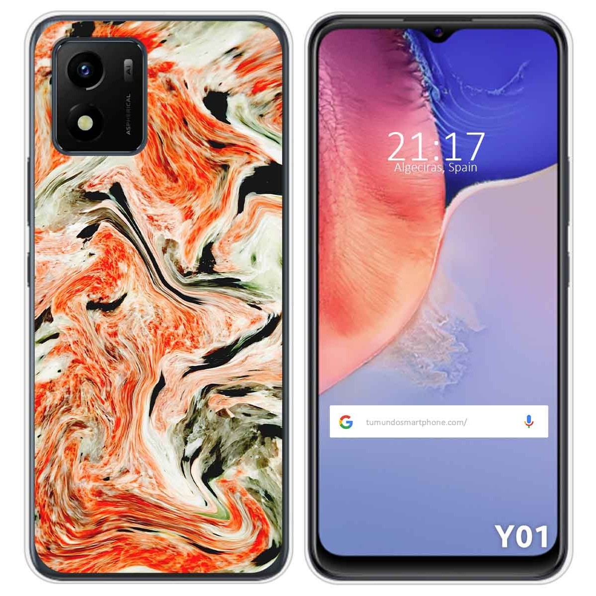 Funda Silicona para Vivo Y01 diseño Mármol 12 Dibujos