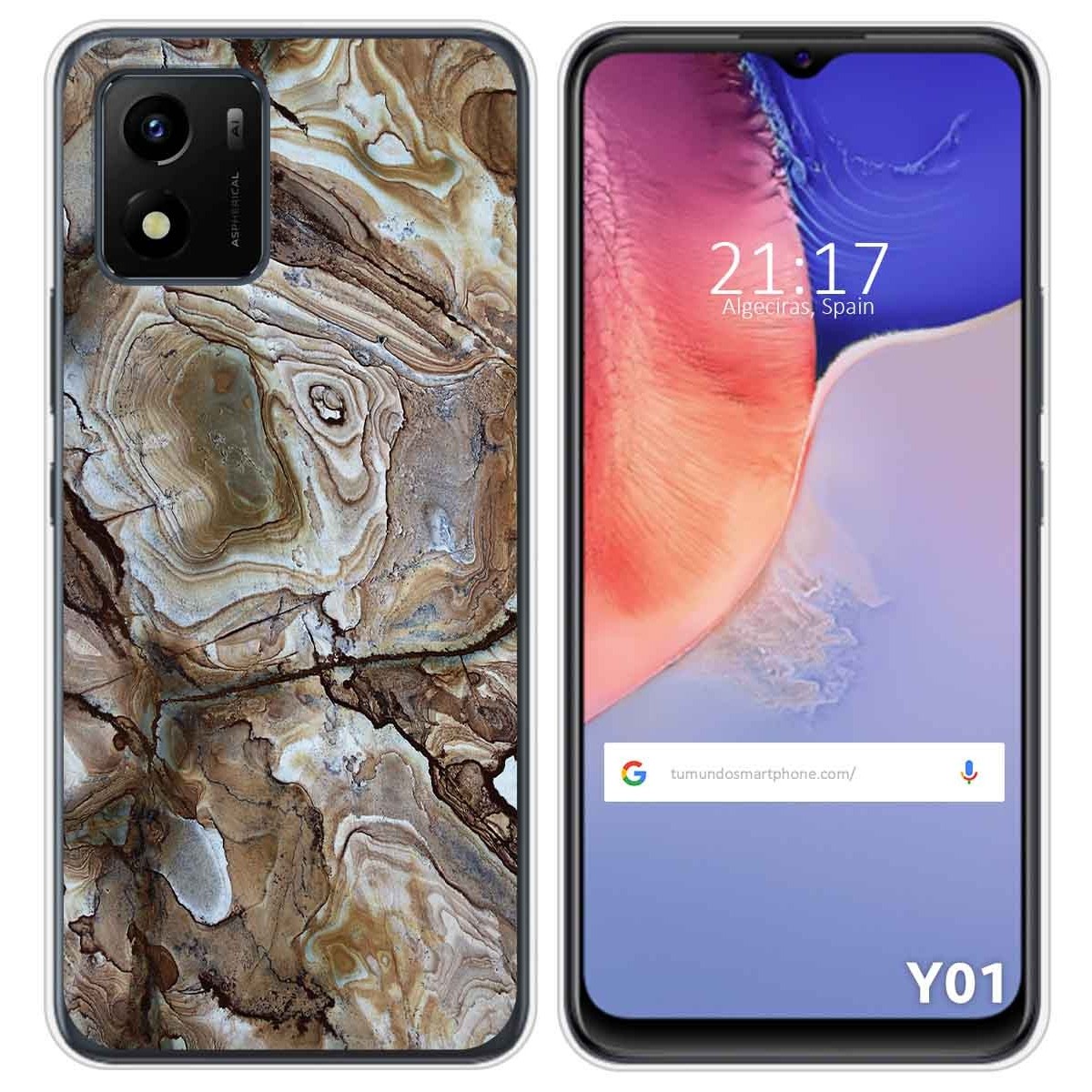 Funda Silicona para Vivo Y01 diseño Mármol 14 Dibujos