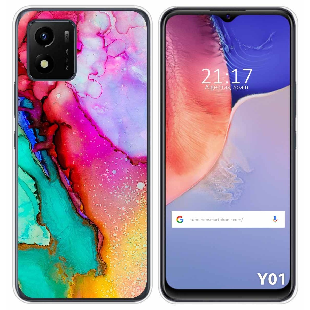 Funda Silicona para Vivo Y01 diseño Mármol 15 Dibujos