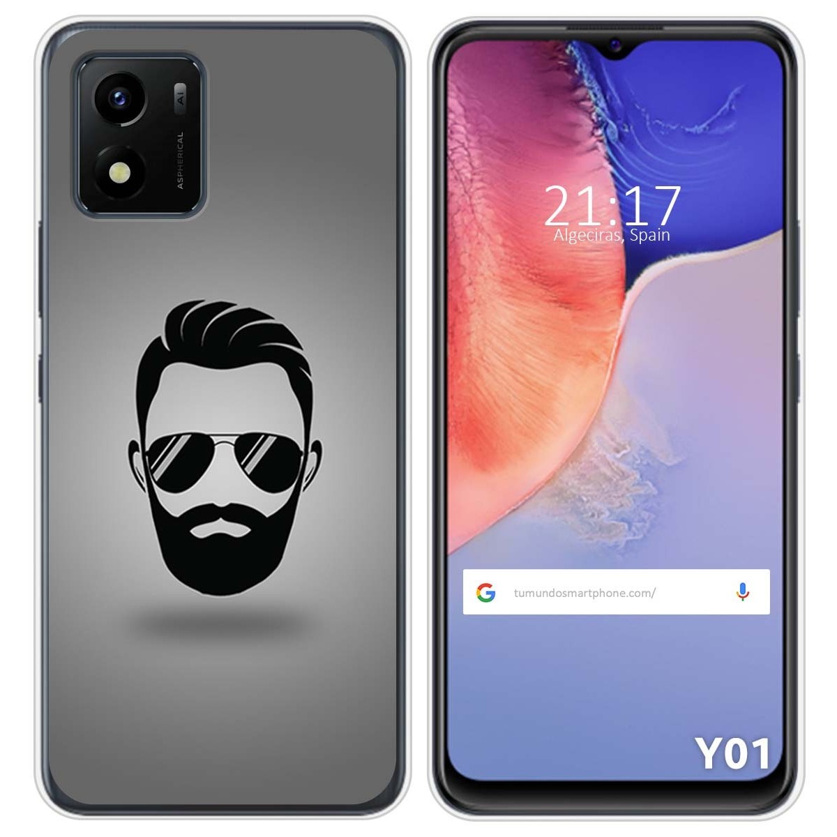 Funda Silicona para Vivo Y01 diseño Barba Dibujos