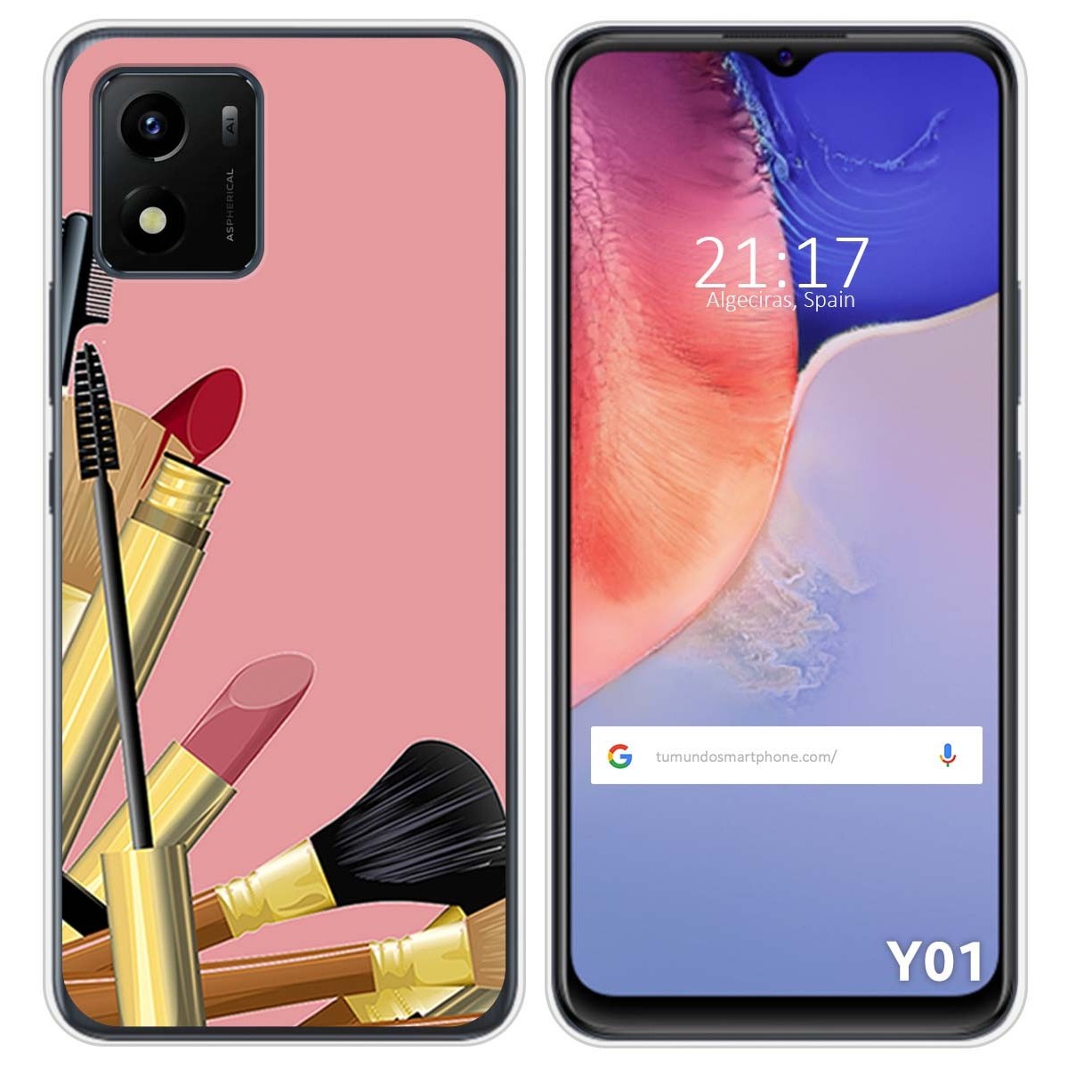 Funda Silicona para Vivo Y01 diseño Brochas Dibujos