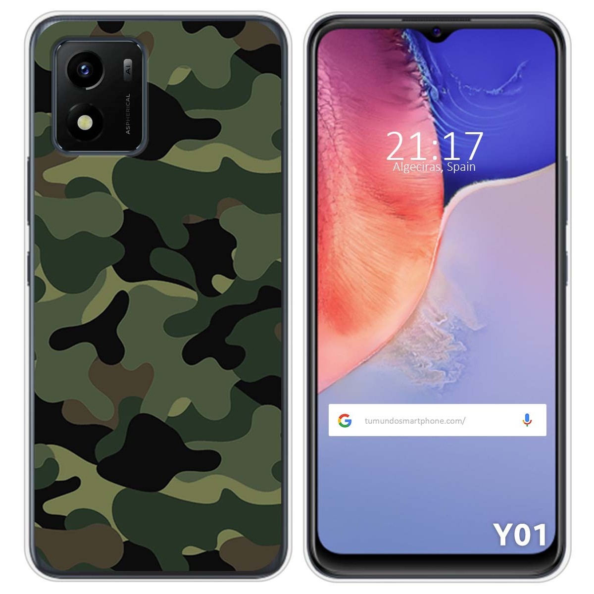Funda Silicona para Vivo Y01 diseño Camuflaje Dibujos
