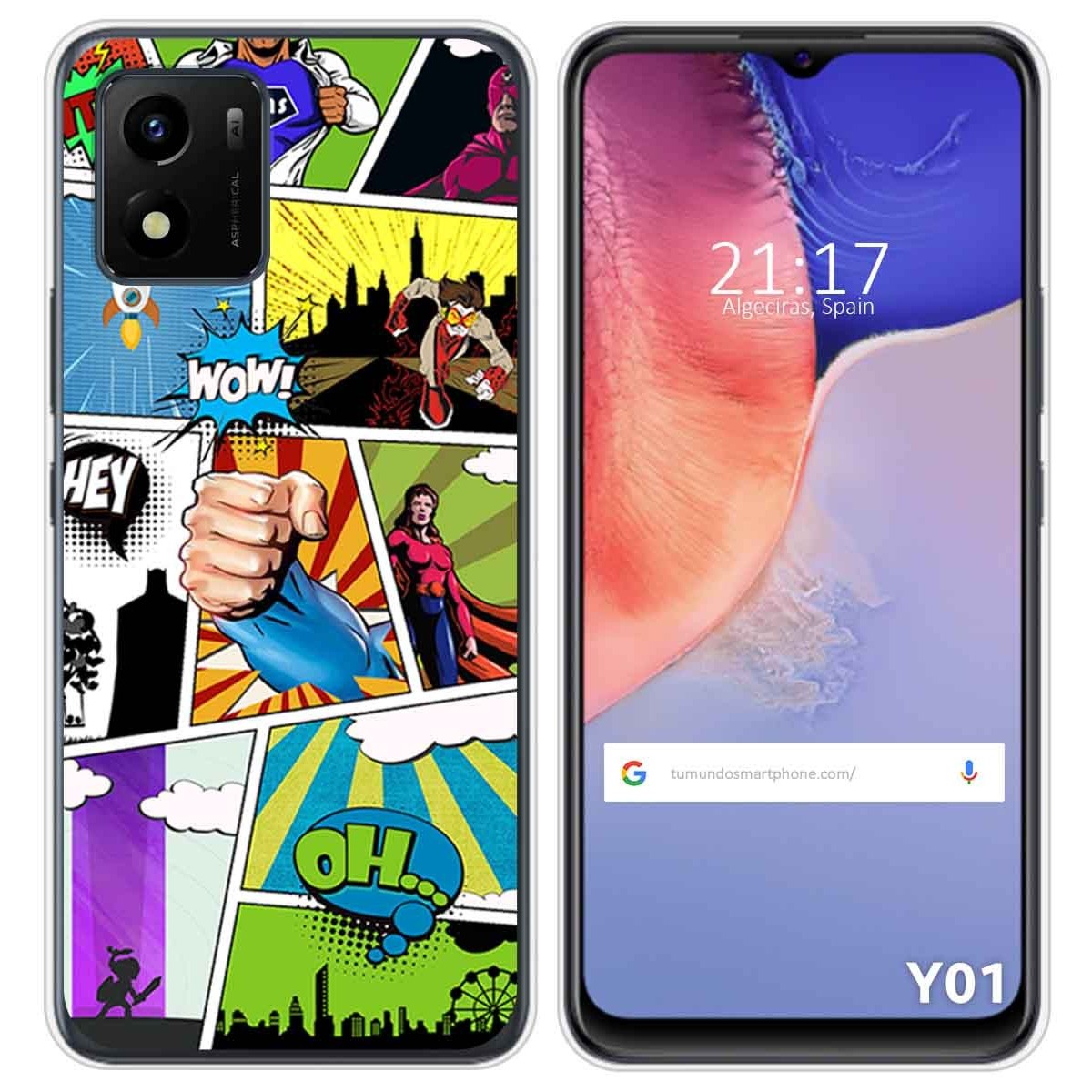 Funda Silicona para Vivo Y01 diseño Comic Dibujos