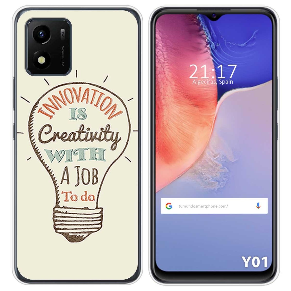 Funda Silicona para Vivo Y01 diseño Creativity Dibujos