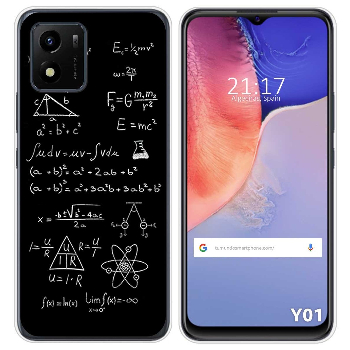 Funda Silicona para Vivo Y01 diseño Formulas Dibujos