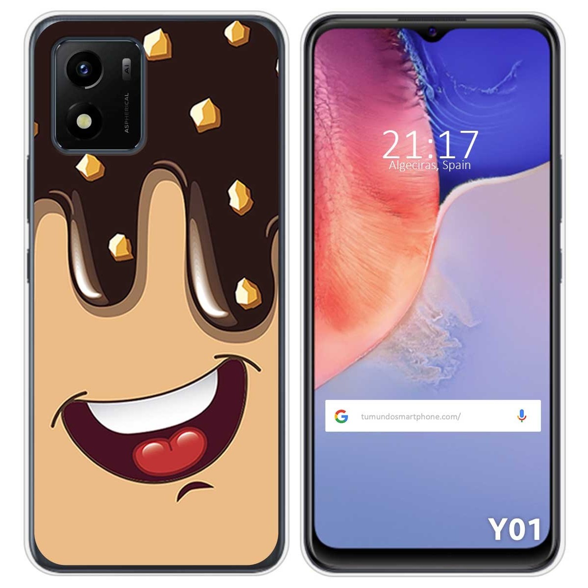 Funda Silicona para Vivo Y01 diseño Helado Chocolate Dibujos