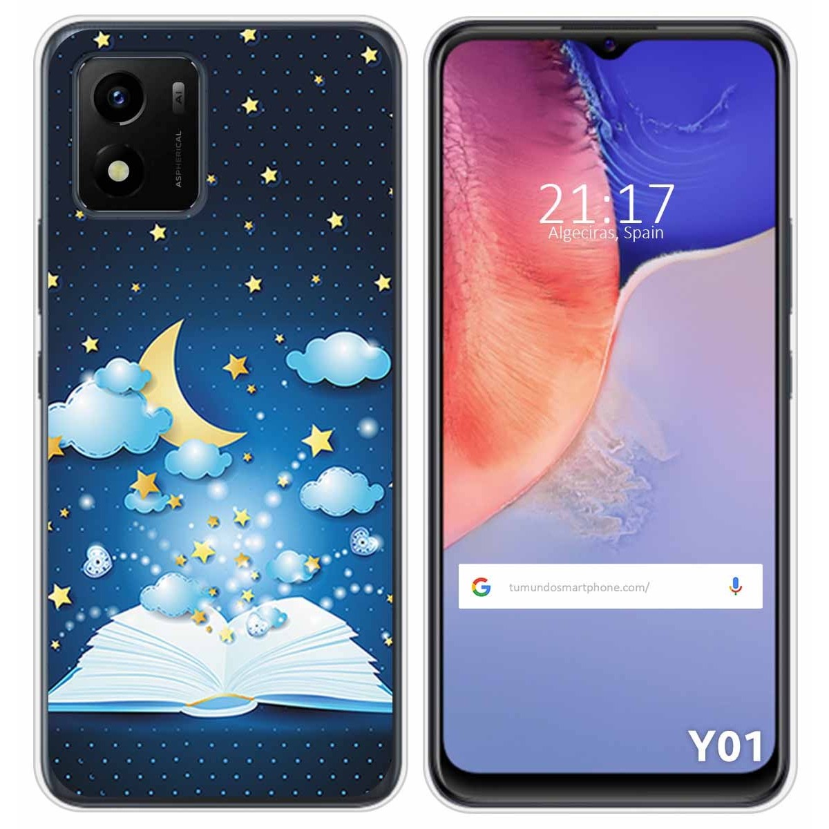 Funda Silicona para Vivo Y01 diseño Libro Cuentos Dibujos