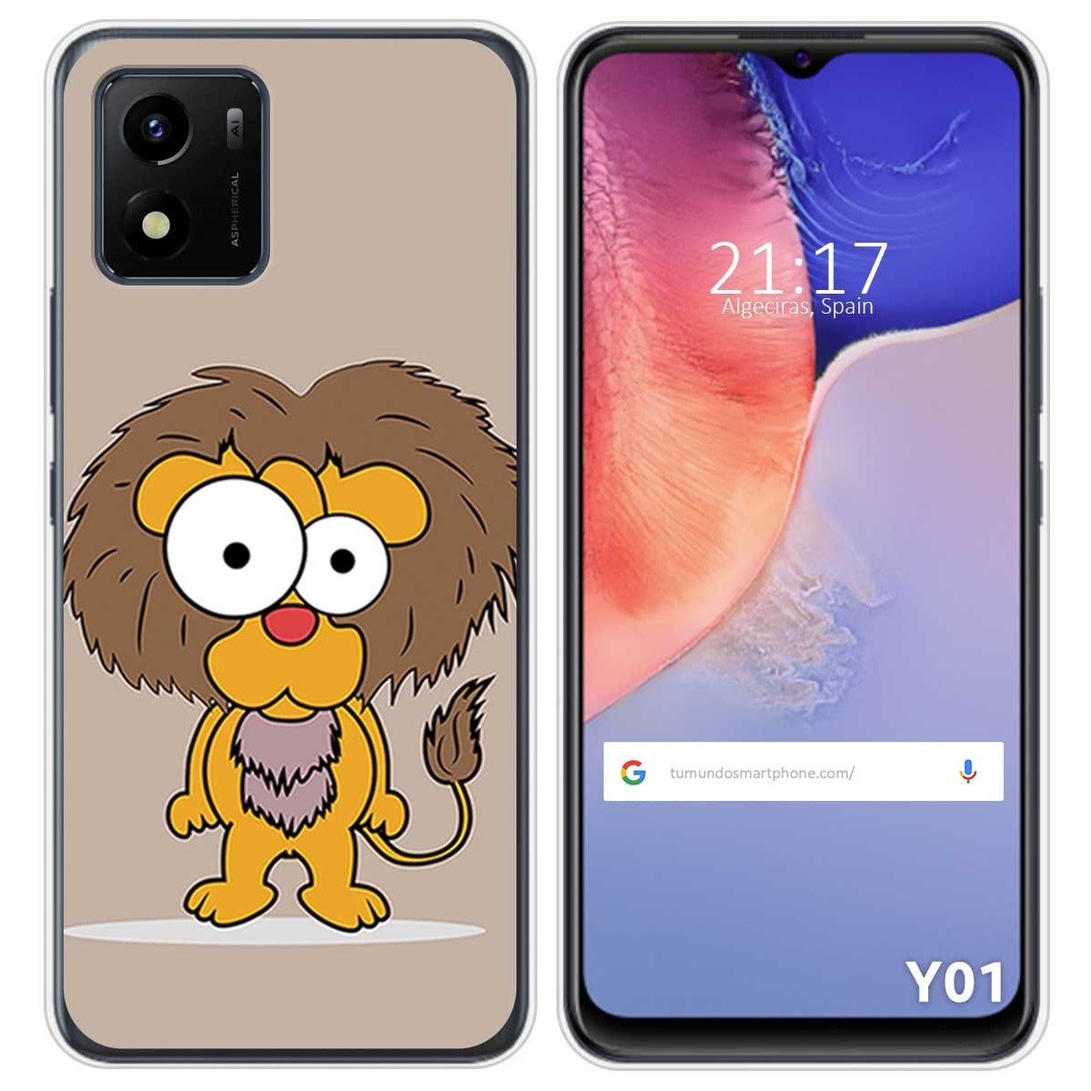 Funda Silicona para Vivo Y01 diseño Leon Dibujos