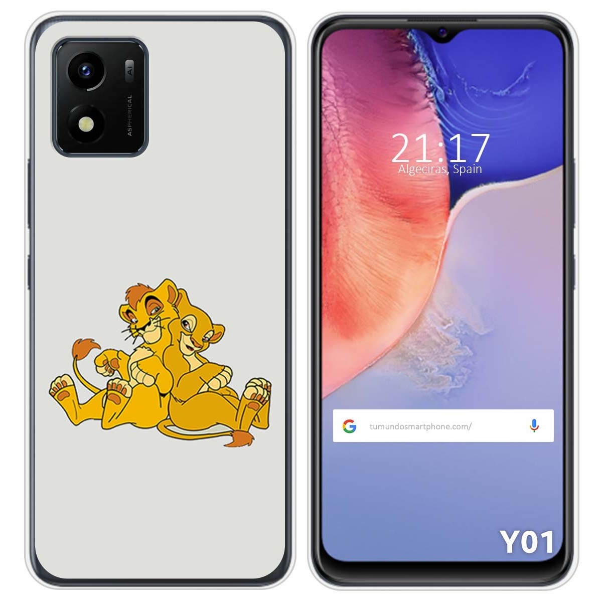 Funda Silicona para Vivo Y01 diseño Leones Dibujos