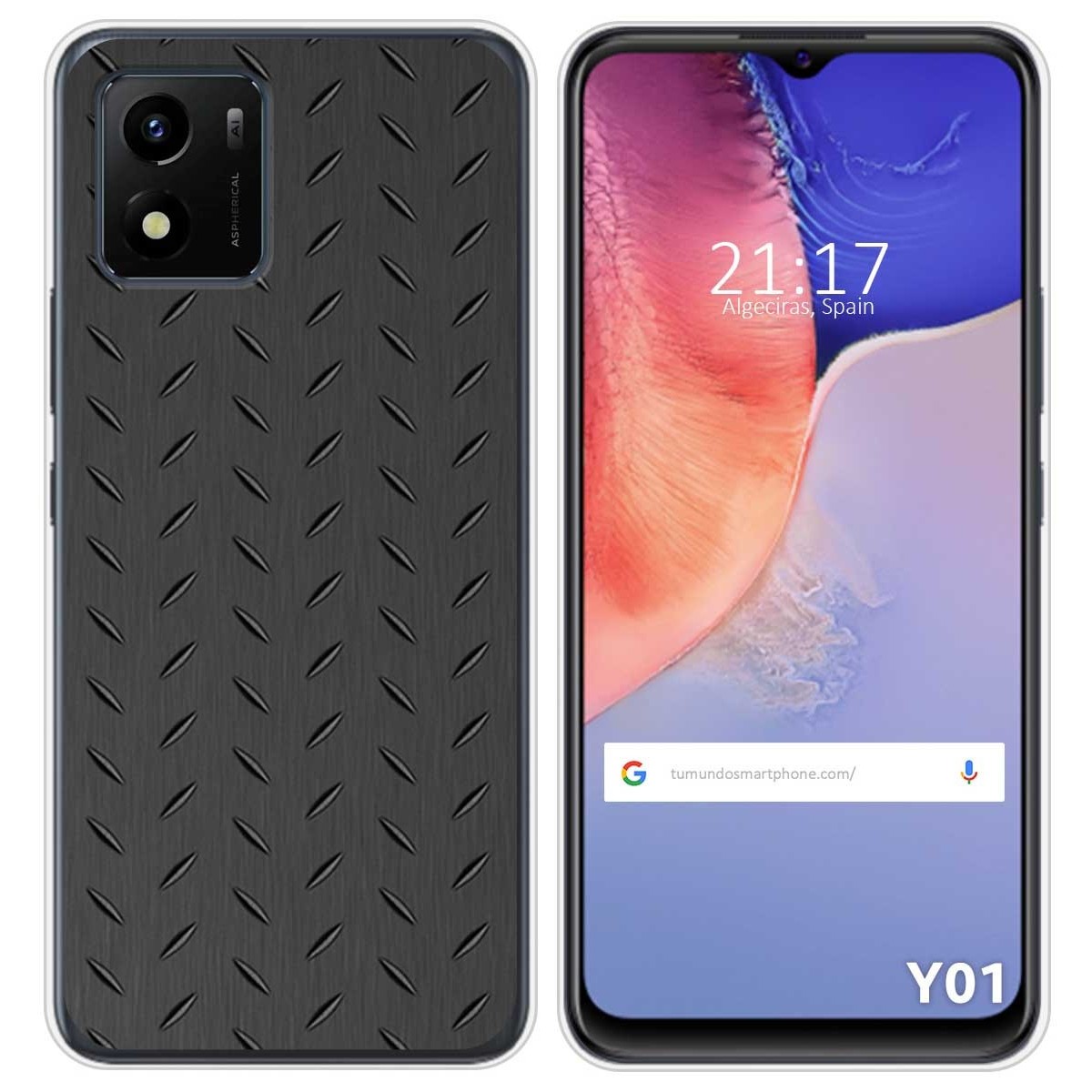 Funda Silicona para Vivo Y01 diseño Metal Dibujos