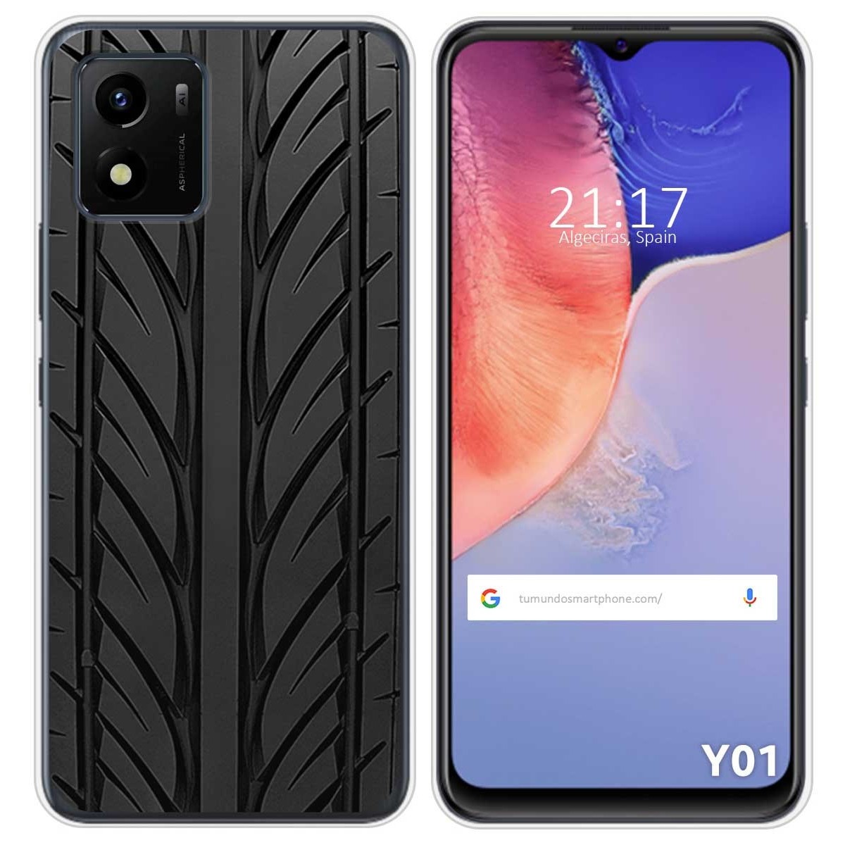 Funda Silicona para Vivo Y01 diseño Neumatico Dibujos