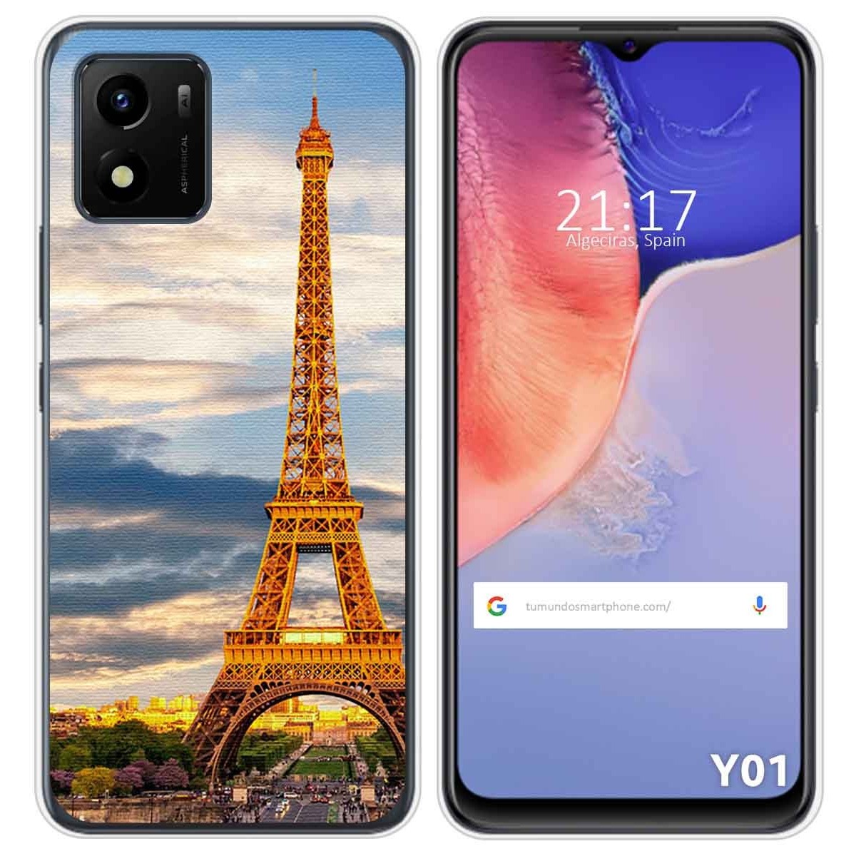 Funda Silicona para Vivo Y01 diseño Paris Dibujos