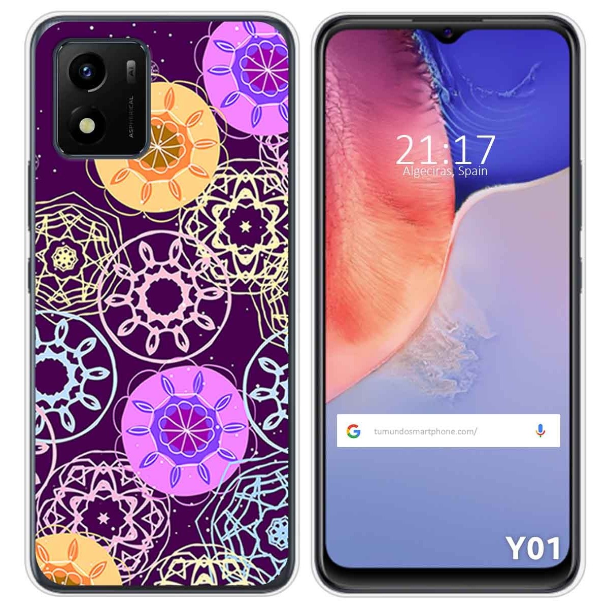 Funda Silicona para Vivo Y01 diseño Radial Dibujos