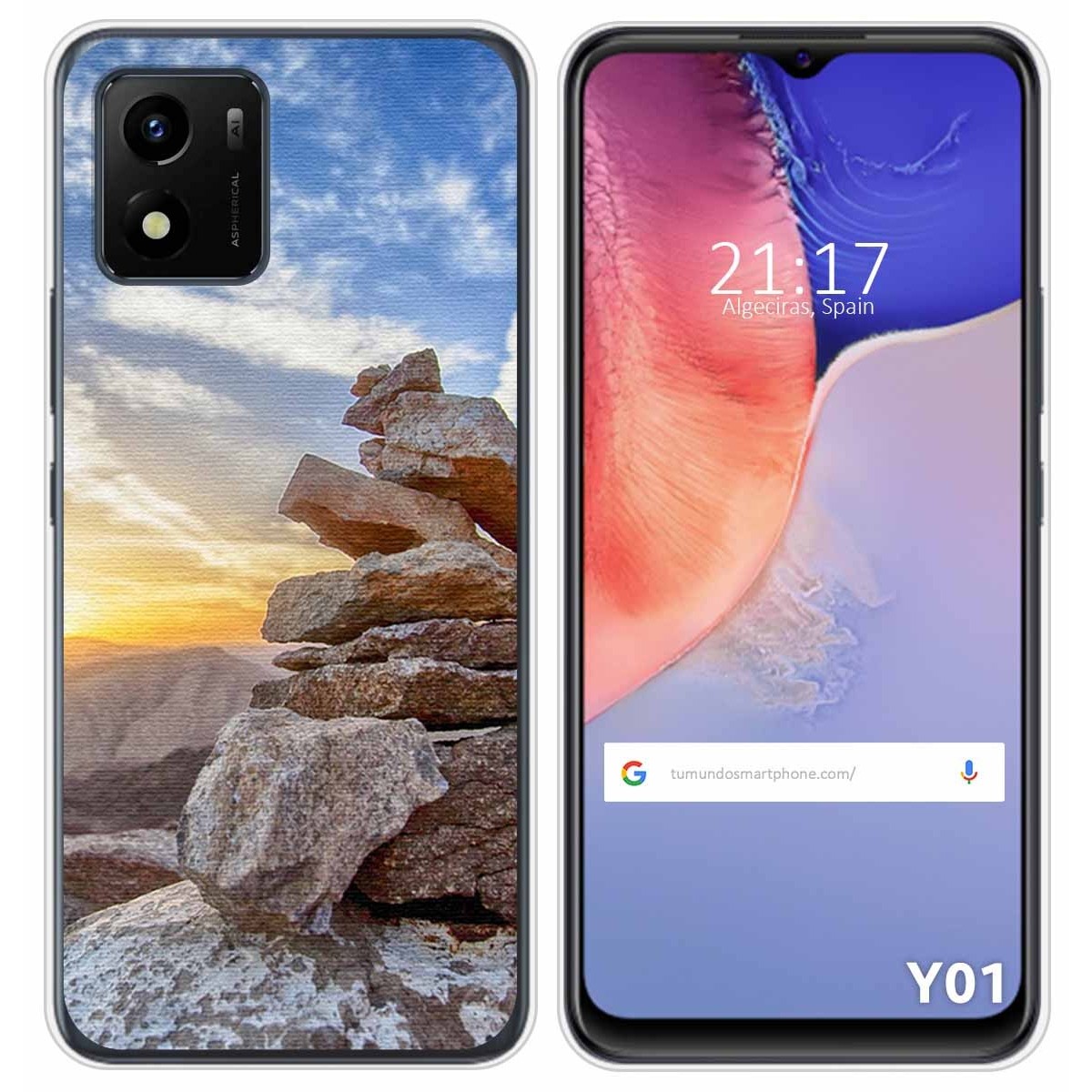 Funda Silicona para Vivo Y01 diseño Sunset Dibujos