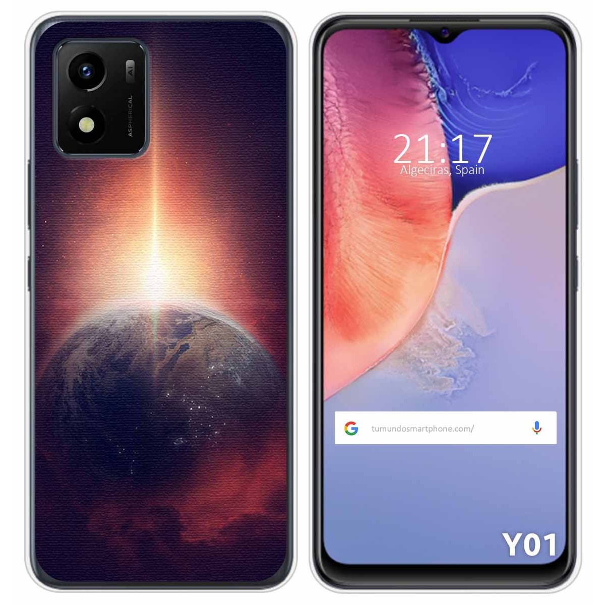 Funda Silicona para Vivo Y01 diseño Tierra Dibujos