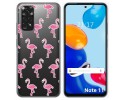 Funda Silicona Transparente para Xiaomi Redmi Note 11 / 11s diseño Flamenco Dibujos
