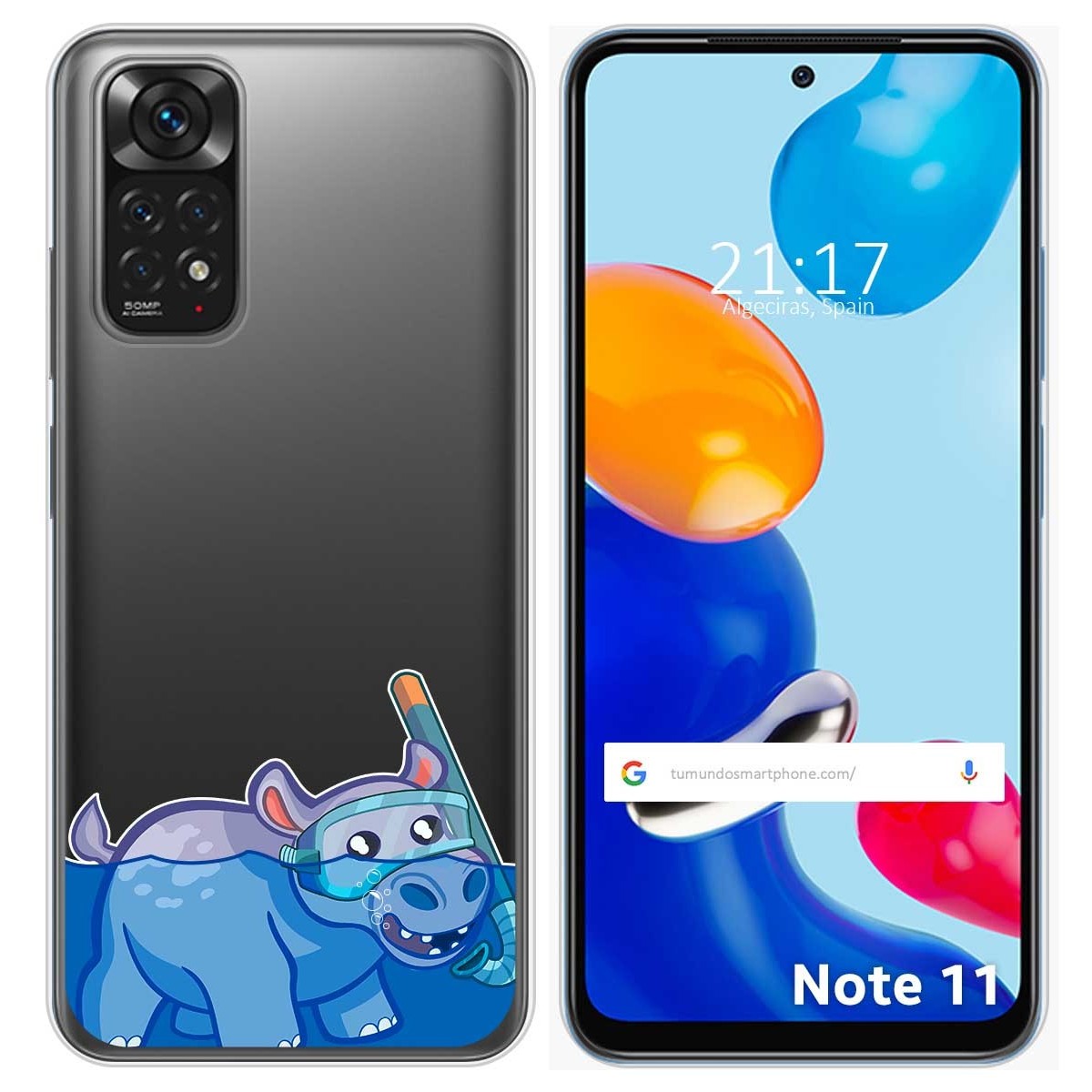 Funda Silicona Transparente para Xiaomi Redmi Note 11 / 11s diseño Hipo Dibujos