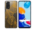 Funda Silicona Transparente para Xiaomi Redmi Note 11 / 11s diseño Hojas Dibujos