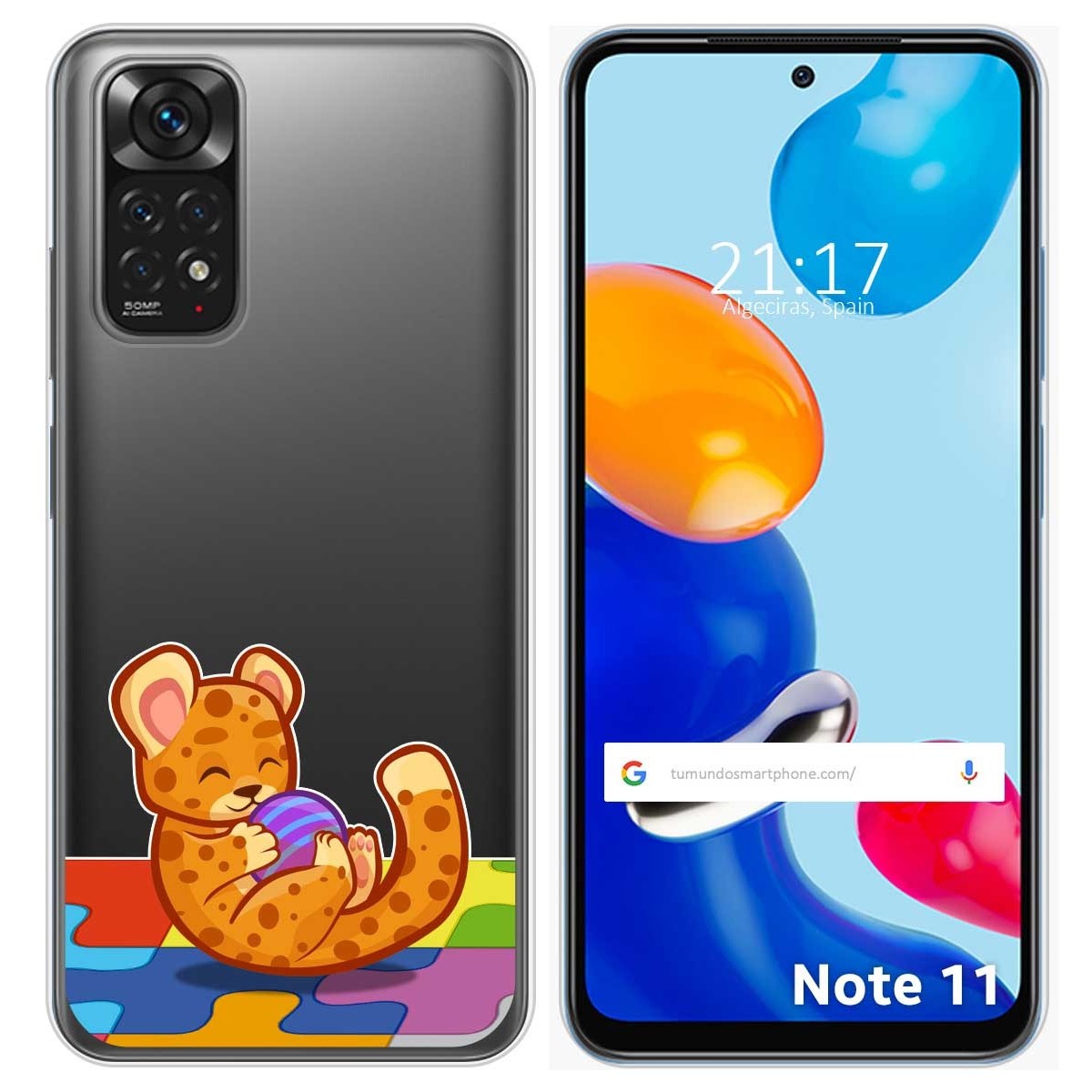 Funda Silicona Transparente para Xiaomi Redmi Note 11 / 11s diseño Leopardo Dibujos