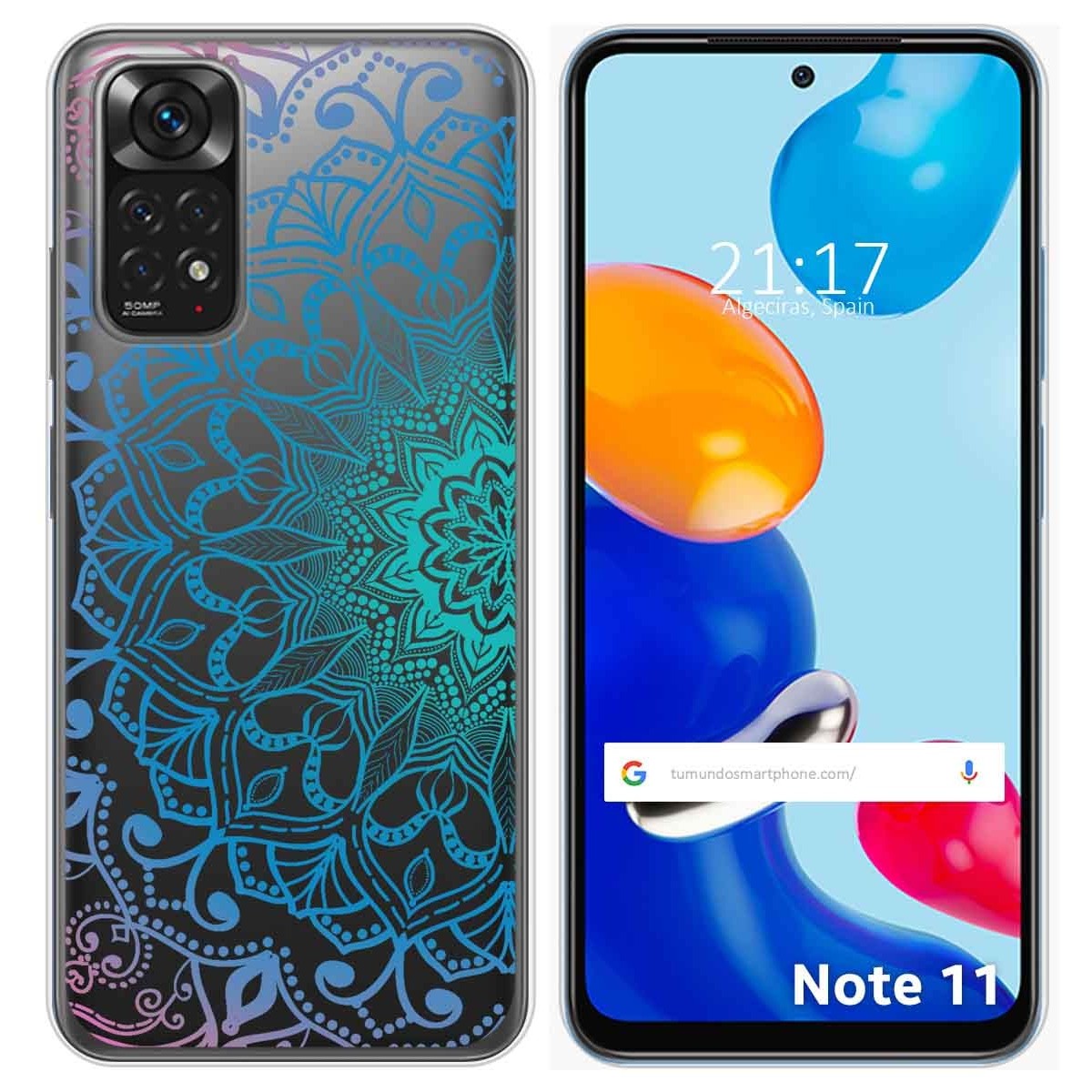 Funda Silicona Transparente para Xiaomi Redmi Note 11 / 11s diseño Mandala Dibujos