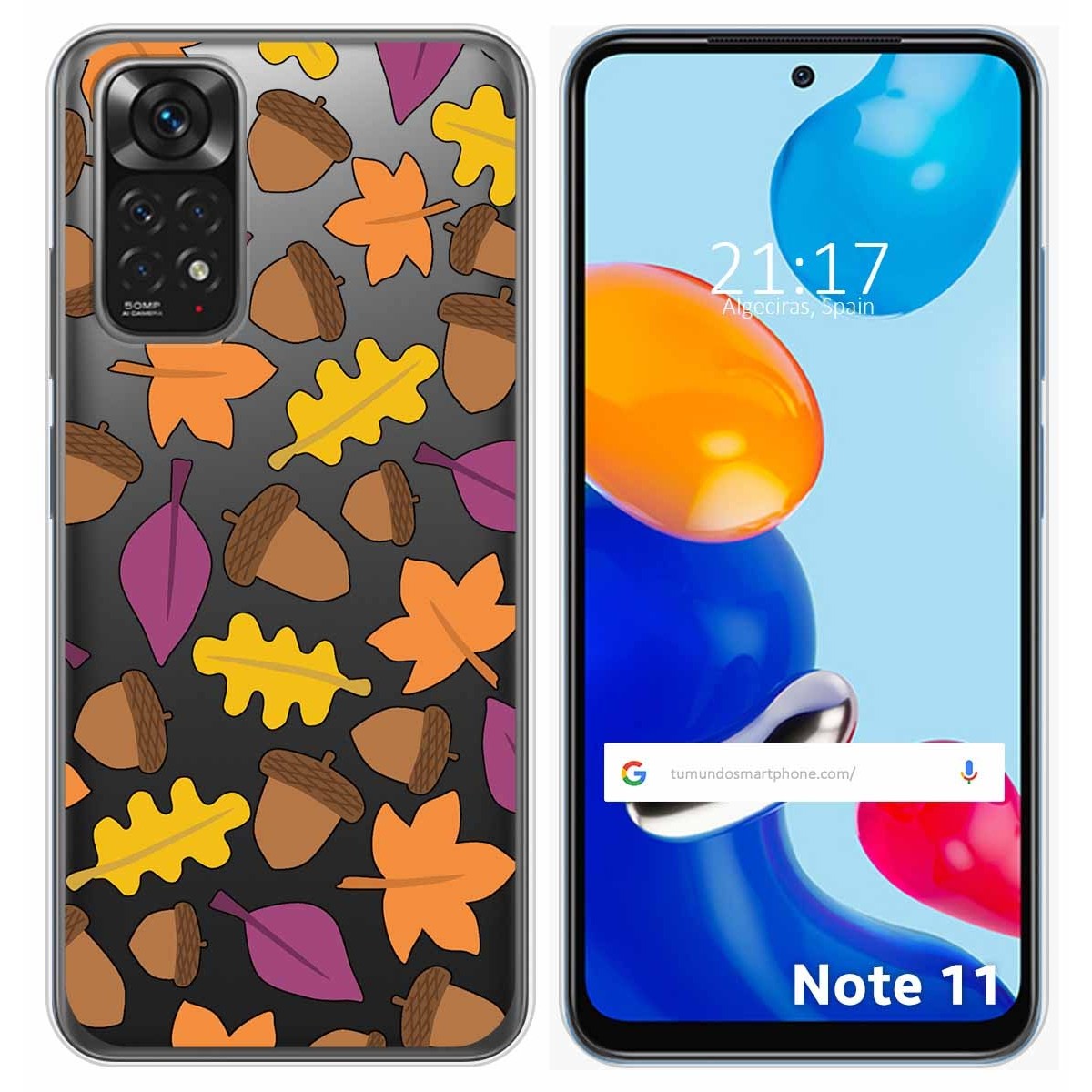 Funda Silicona Transparente para Xiaomi Redmi Note 11 / 11s diseño Otoño Dibujos