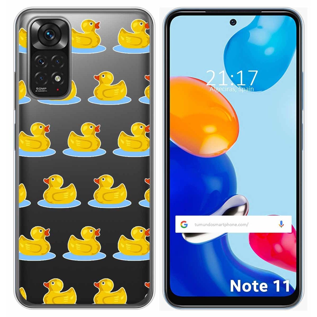 Funda Silicona Transparente para Xiaomi Redmi Note 11 / 11s diseño Pato Dibujos