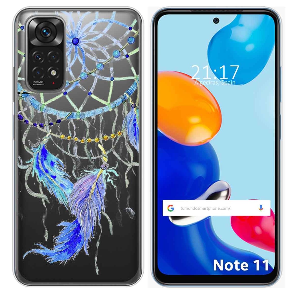 Funda Silicona Transparente para Xiaomi Redmi Note 11 / 11s diseño Plumas Dibujos