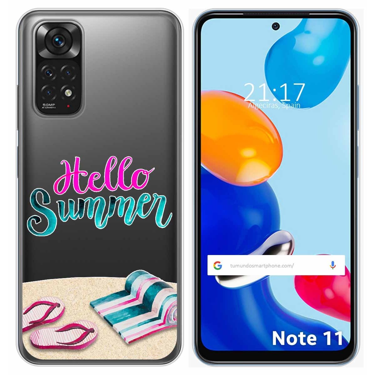 Funda Silicona Transparente para Xiaomi Redmi Note 11 / 11s diseño Summer Dibujos