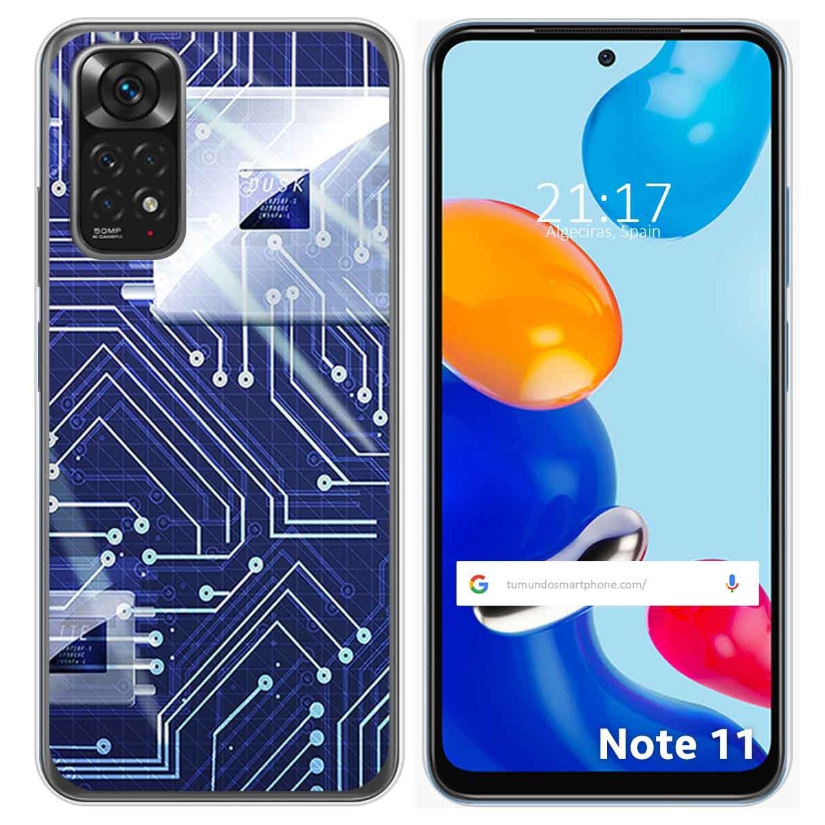 Funda Silicona para Xiaomi Redmi Note 11 / 11s diseño Circuito Dibujos